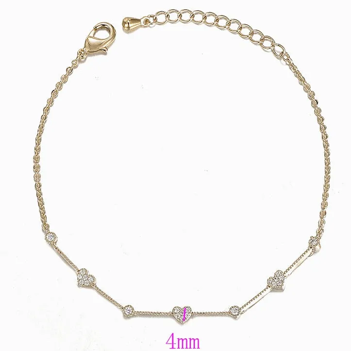 14K Gold Filled Heart Bracelet