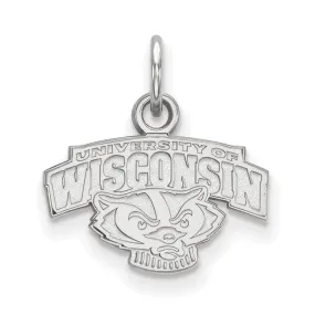 14k White Gold U. of Wisconsin XS (Tiny) Mascot Logo Charm or Pendant