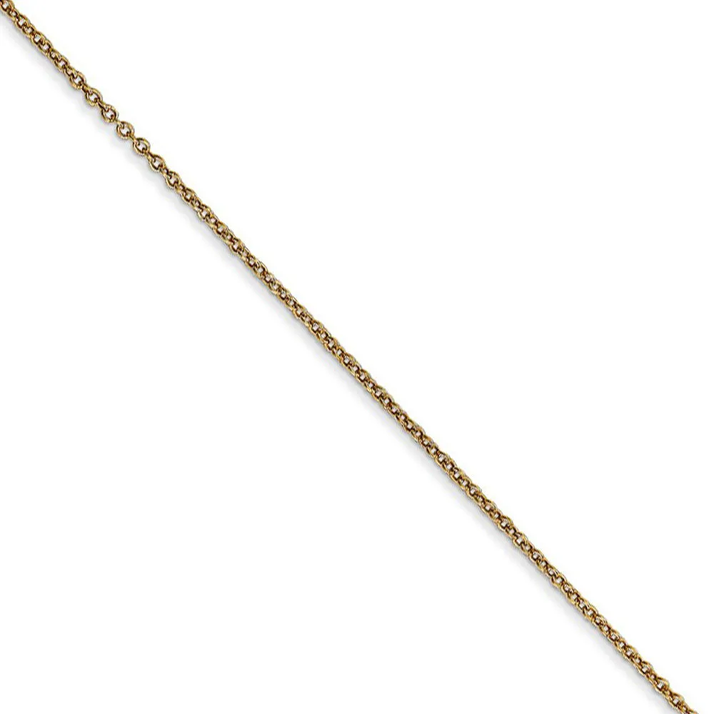 14k Yellow Gold Diamond Cut Whale Tail Slide Necklace