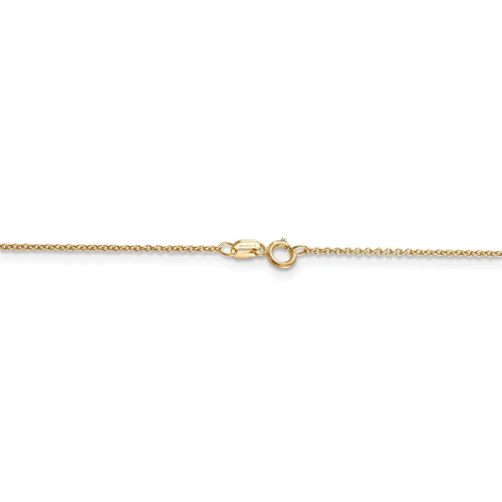 14k Yellow Gold Diamond Cut Whale Tail Slide Necklace