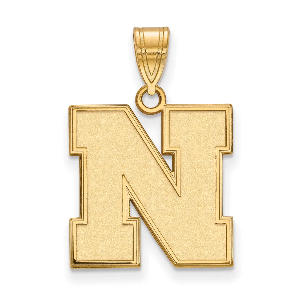 14k Yellow Gold U. of Nebraska Medium Initial N Pendant