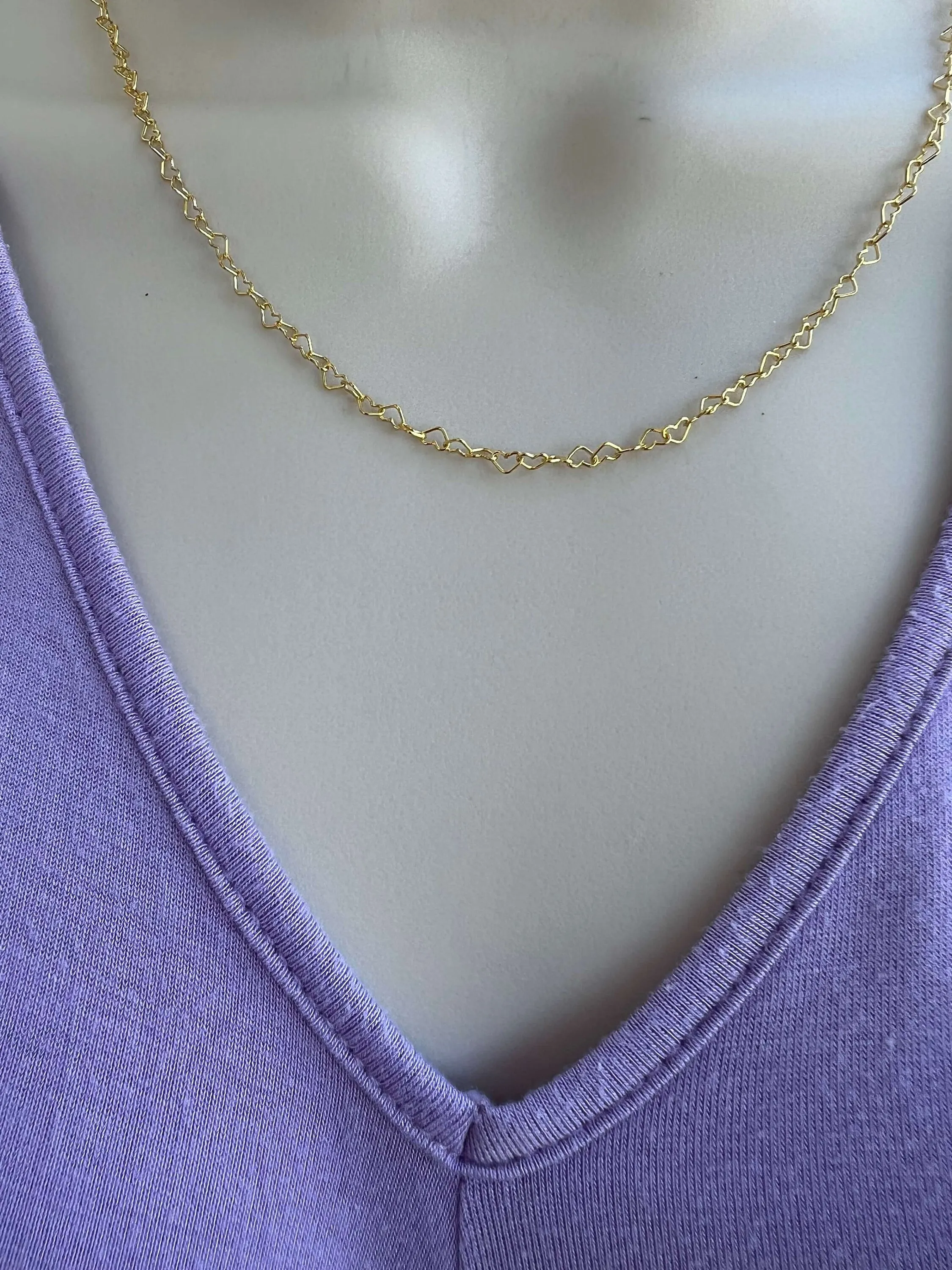 14kt Gold Filled  Heart Chain Necklace, Choker or Lariat