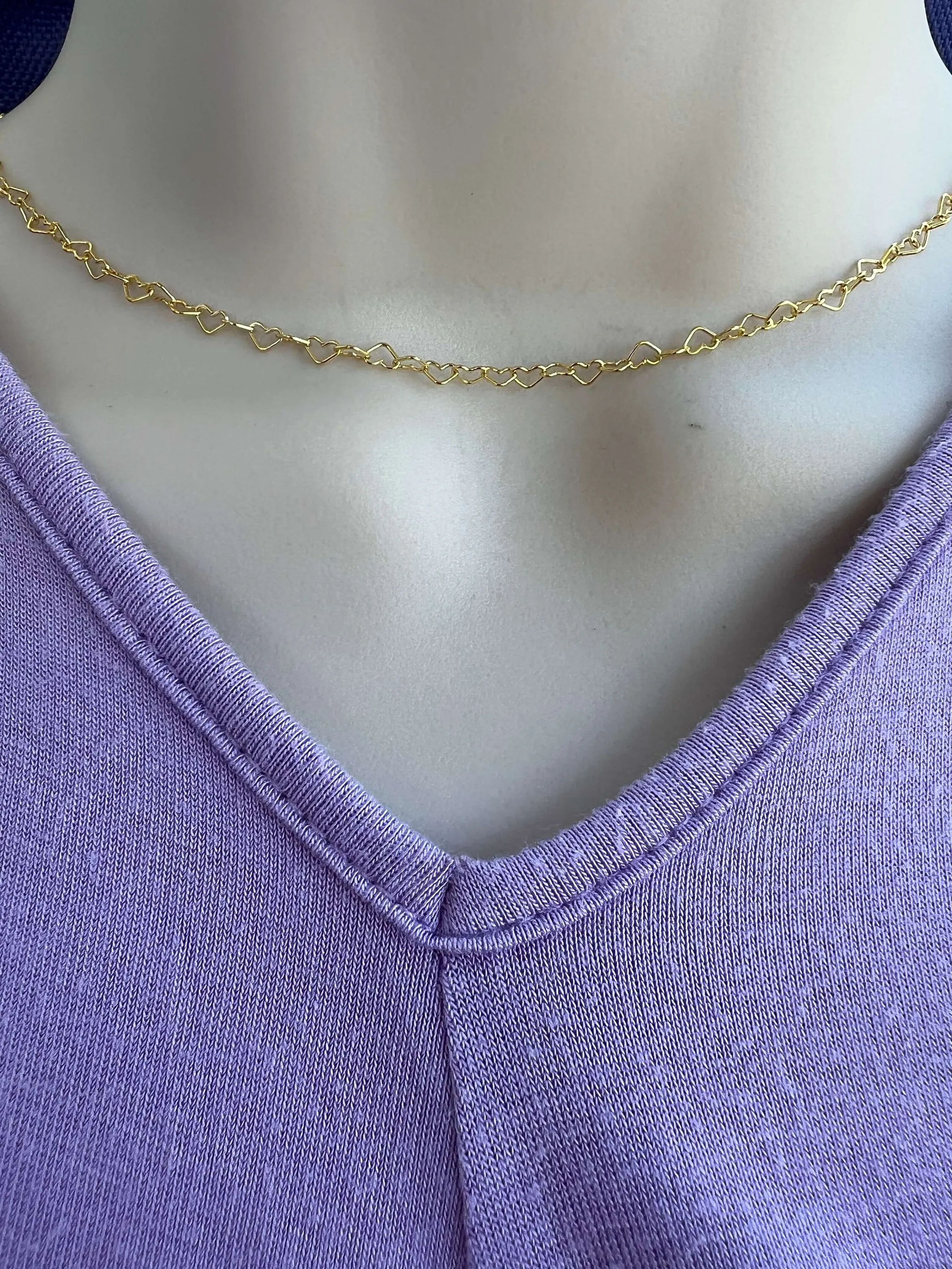 14kt Gold Filled  Heart Chain Necklace, Choker or Lariat