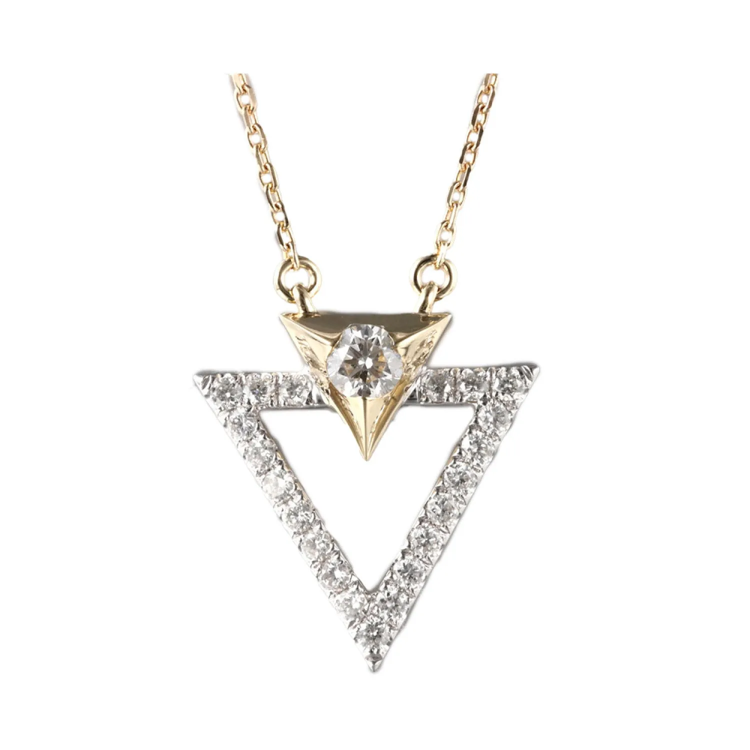 14KT White Yellow Gold Diamond 1/4Ctw Pendant