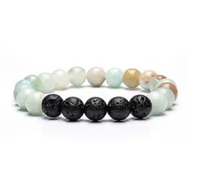 2 pc set - Lava Rock Stone Aromatherapy Essential Oil Diffuser Bracelet