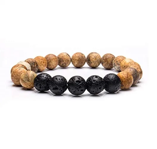 2 pc set - Lava Rock Stone Aromatherapy Essential Oil Diffuser Bracelet