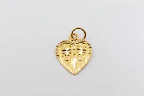 22k 22ct Solid Gold Elegant Charm Pendant Charm Locket Diamond Cut p987 ns