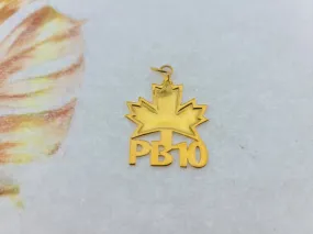 22K Solid Gold Customized Maple Leaf Pendant With RTO PP4