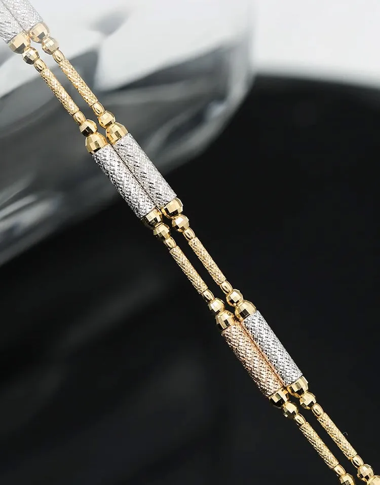 28.5 Tri-Color 18K Gold Magnetic Convertible Necklace Bracelet R4287