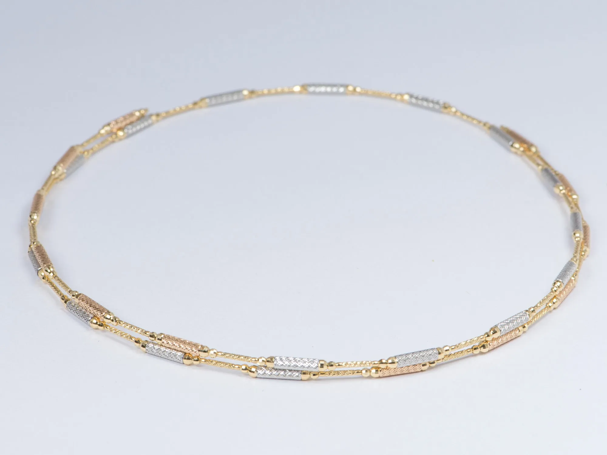 28.5 Tri-Color 18K Gold Magnetic Convertible Necklace Bracelet R4287