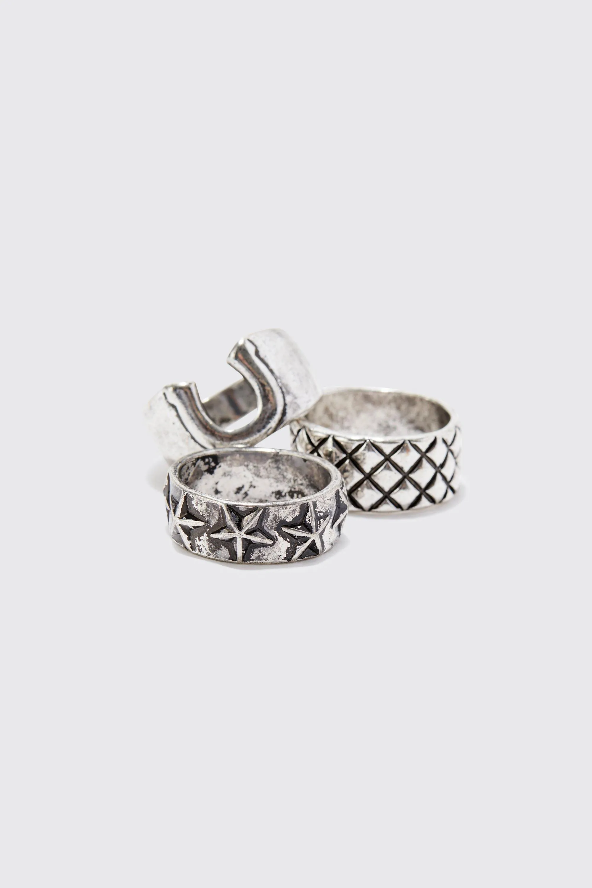 3 Pack Embossed Rings