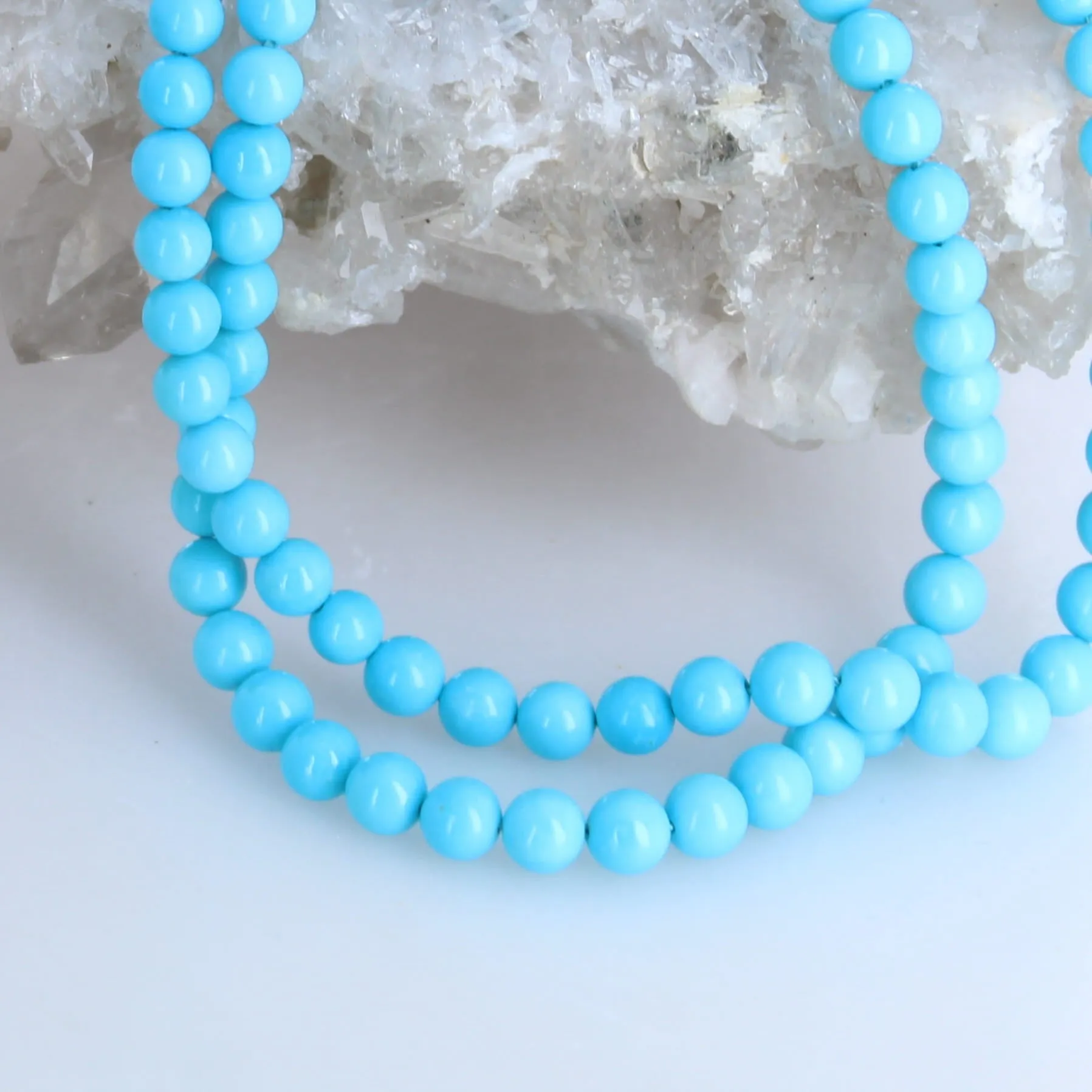 5 STAR SLEEPING Beauty Turquoise Beads Round Graduated 4-4.6mm 16