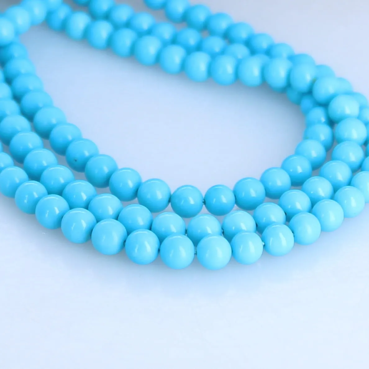 5 STAR SLEEPING Beauty Turquoise Beads Round Graduated 5.5-6.5mm 17