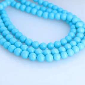 5 STAR SLEEPING Beauty Turquoise Beads Round Graduated 5.5-6.5mm 17