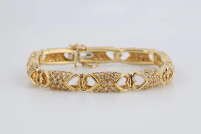 7 18k Yellow Gold 2.40tcw Diamond Heart Bracelet (24.33g.)