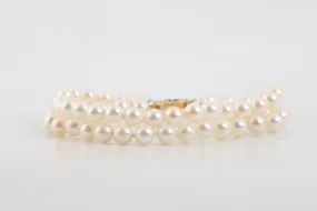 7.5 14k Yellow Gold Pearl Bracelet (20.31g.)