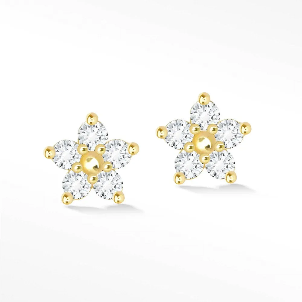 Baby Buttercup 18k Diamond Push Back Stud Earrings