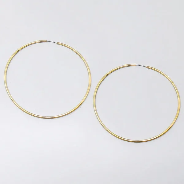 Basic Metal Skinny Hoop Earrings