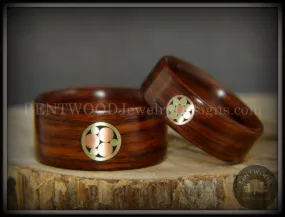 Bentwood Rings Set - Metal Mosaic Kingwood Rings with Copper & Brass Pattern Inlay