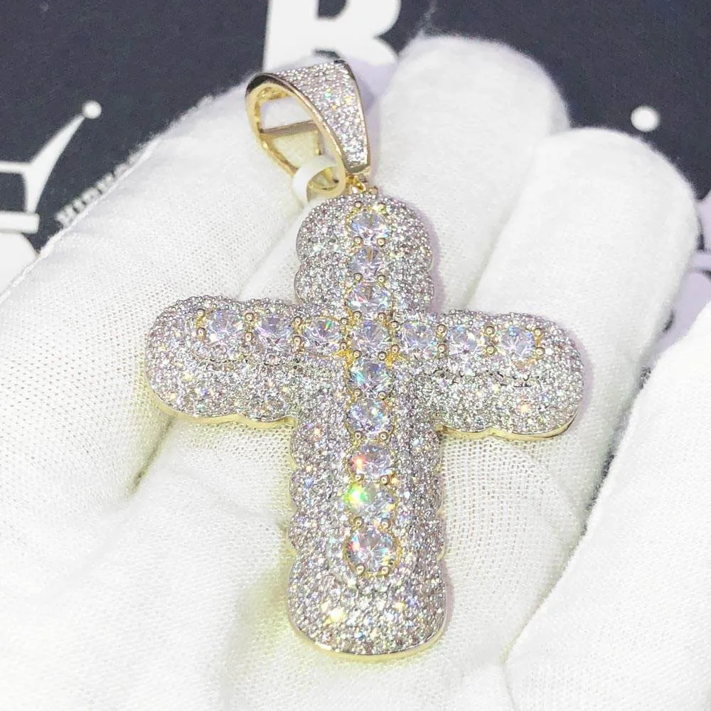 Big Bubble Cross CZ Hip Hop Bling Bling Pendant