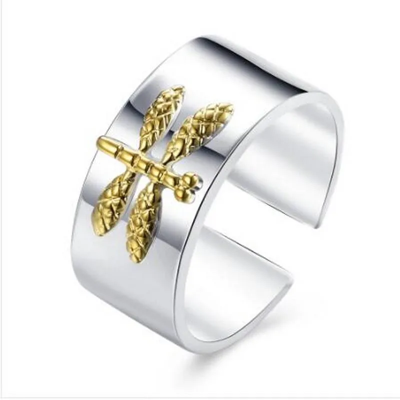 Bohemian Ethnic Style Metal Alloy Dyed Dragonfly Opening Adjustable Ring For Women