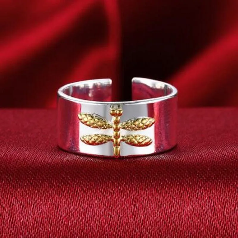 Bohemian Ethnic Style Metal Alloy Dyed Dragonfly Opening Adjustable Ring For Women