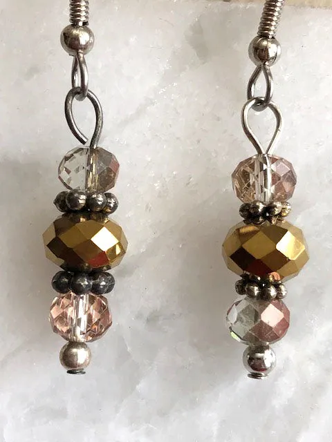 Bronze Crystal Earrings