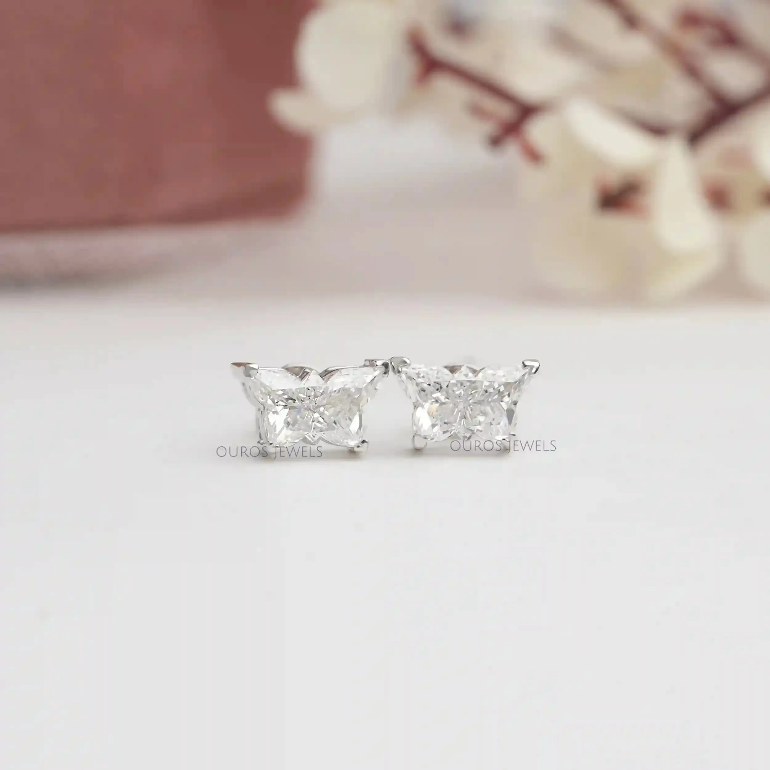 Butterfly Cut Lab Grown Diamond Stud Earrings