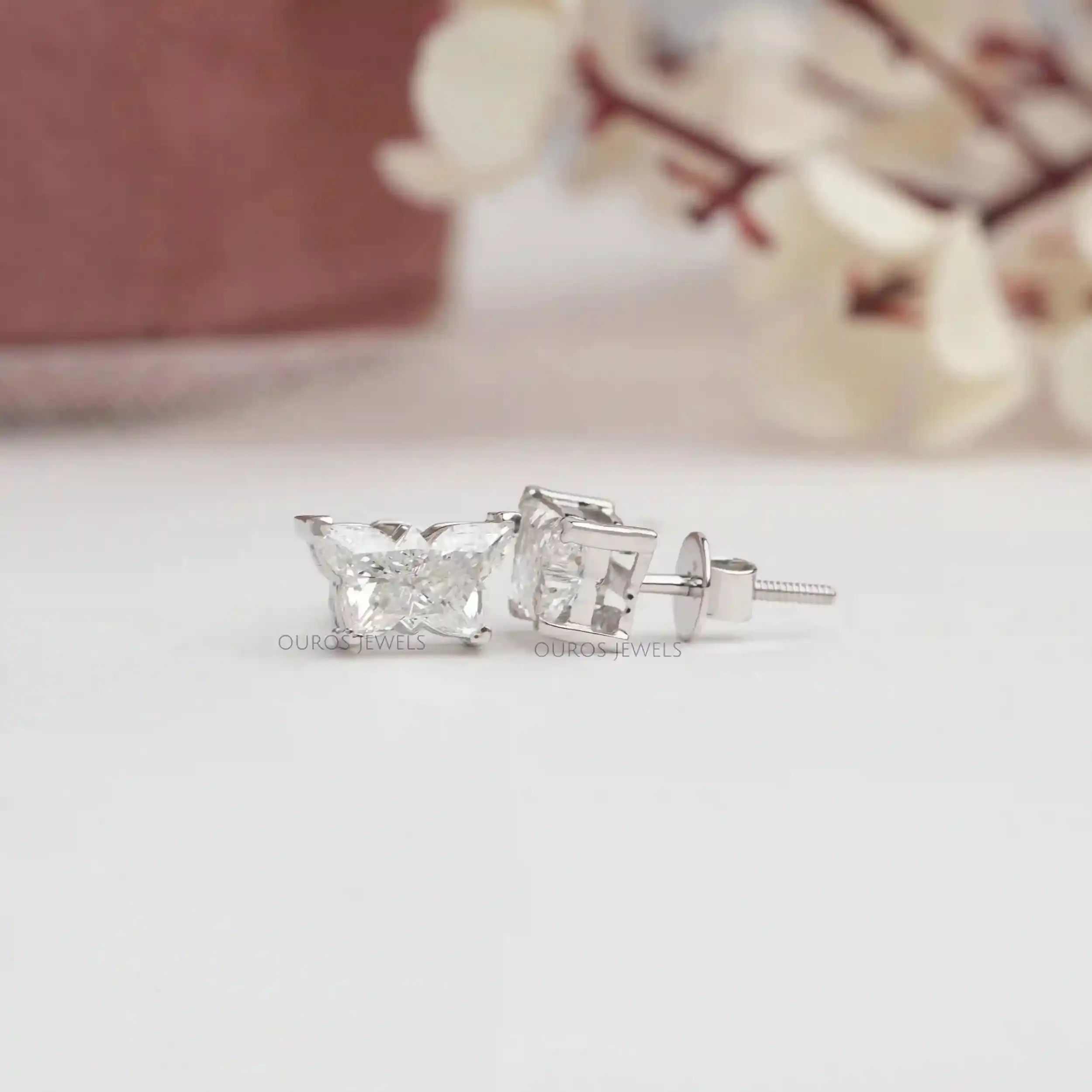 Butterfly Cut Lab Grown Diamond Stud Earrings