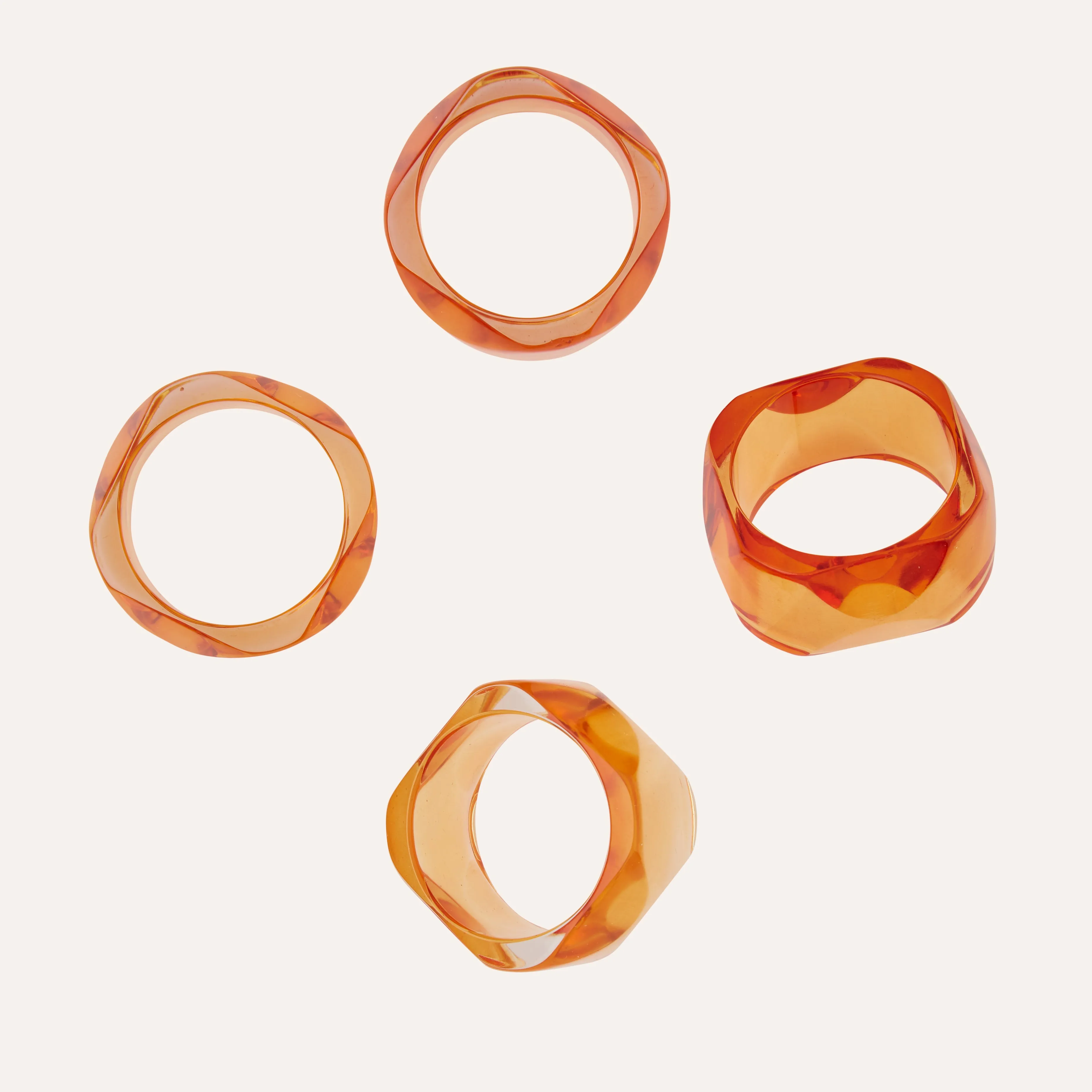 Carnelian Gem Napkin Rings