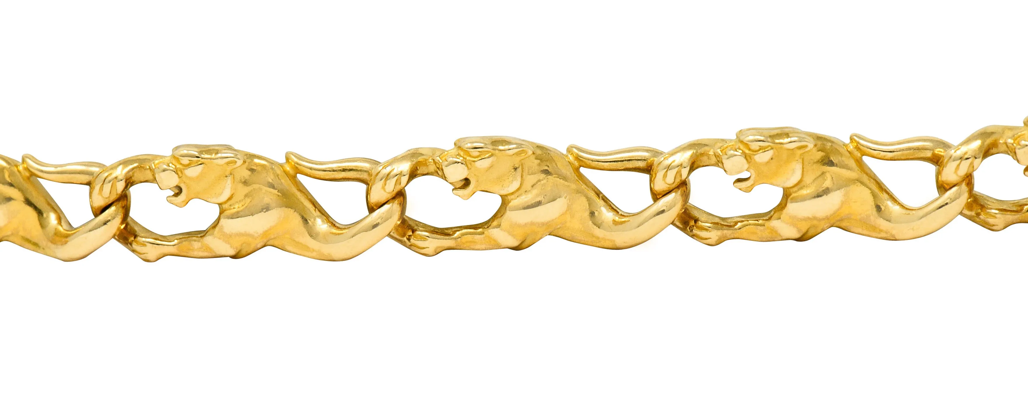 Carrera Y Carrera Vintage 18 Karat Gold Panther Link Bracelet