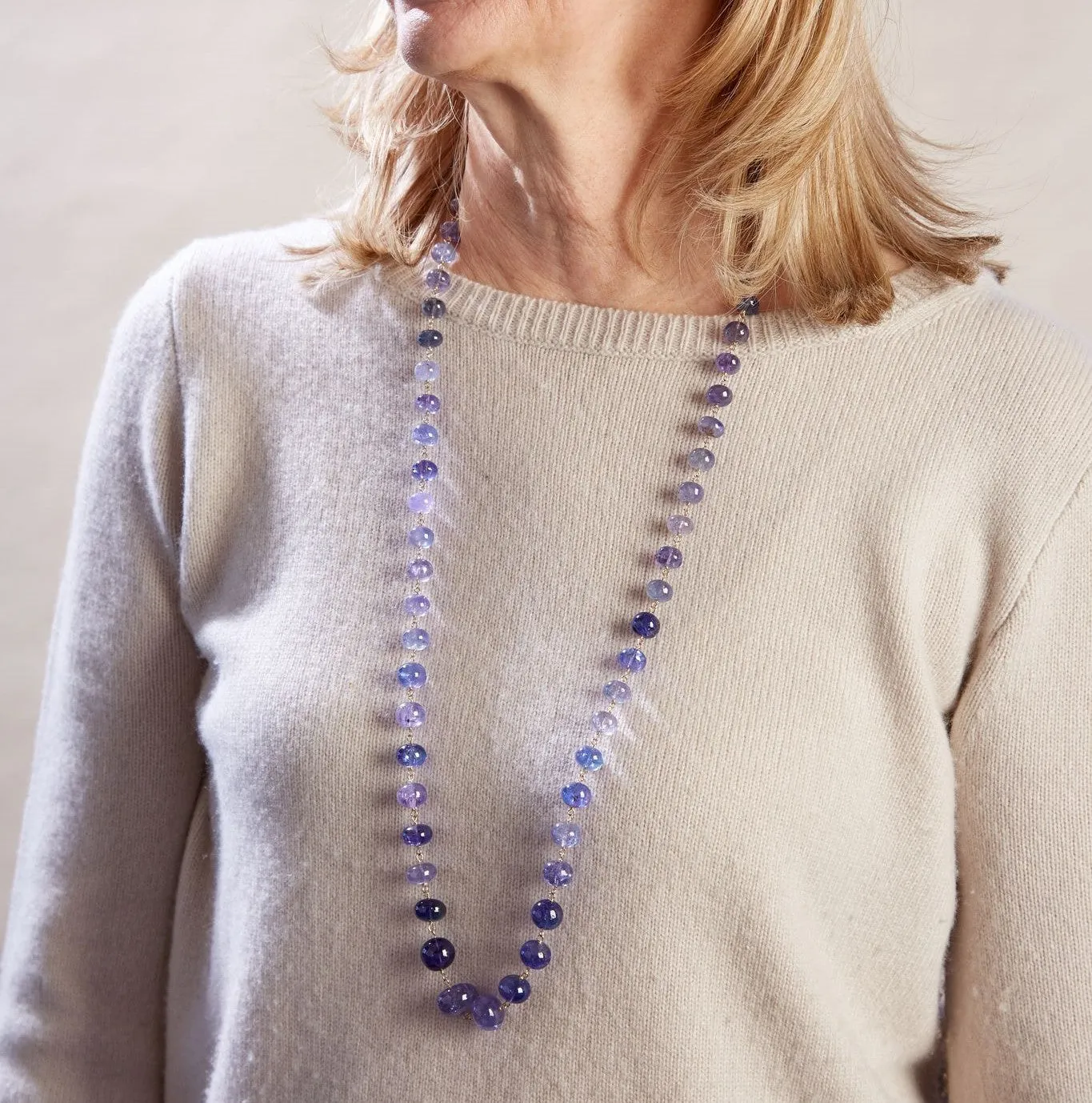 Caspian Graduated Purple Tanzanite Necklace