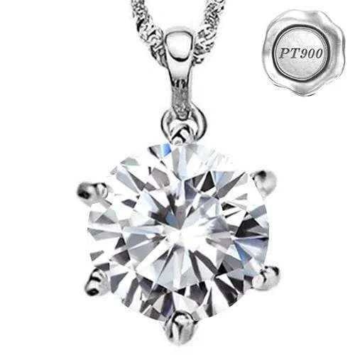 CERTIFIED 1.00 CT DIAMOND MOISSANITE (D COLOR/VVS) PT900 PENDANT