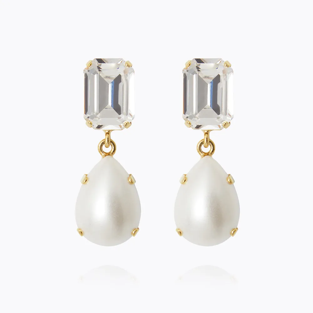 Close Your Eyes Earrings / Pearl + Crystal