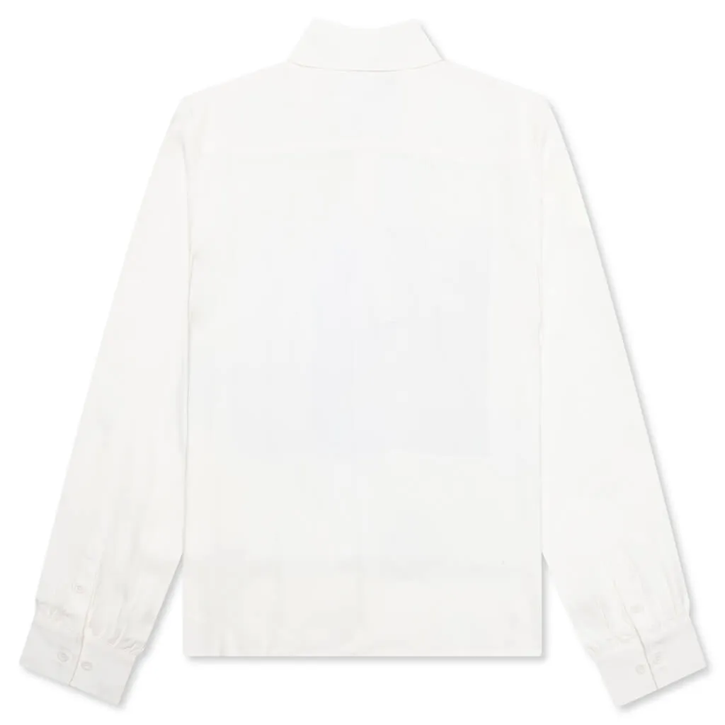 Cloud Smile LS Button Up Shirt - White