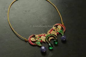 Contemporary Jadau Kundan Pendant - Multi