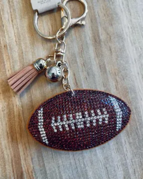 Crystal Football Keychain