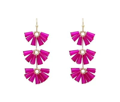 Crystal Three Drop Earrings