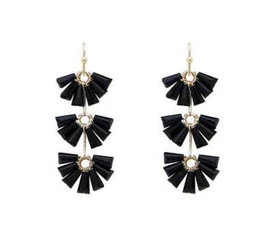 Crystal Three Drop Earrings