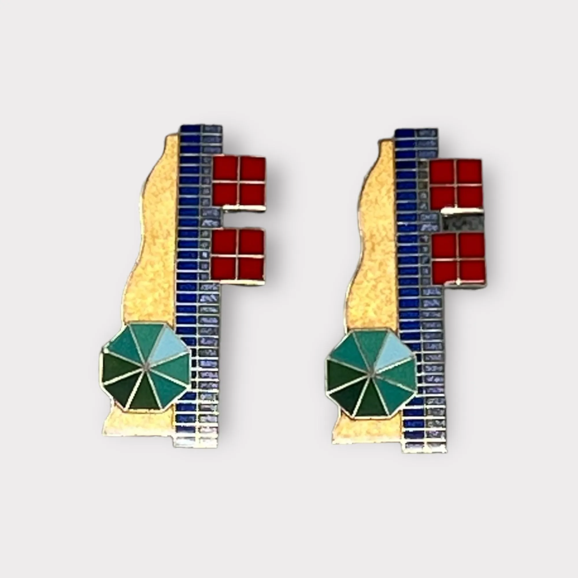 César Pelli Memphis Enamel Earrings