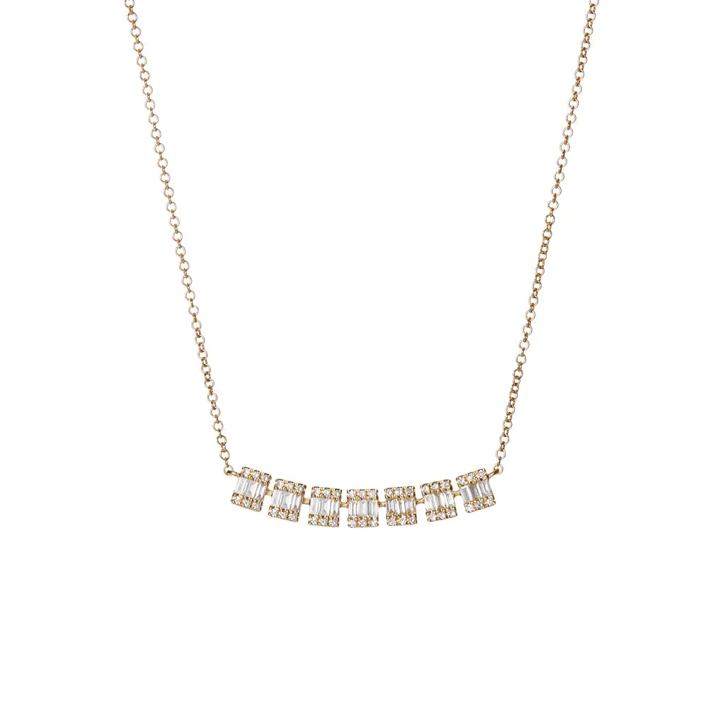 Diamond Baguette Bar Necklace