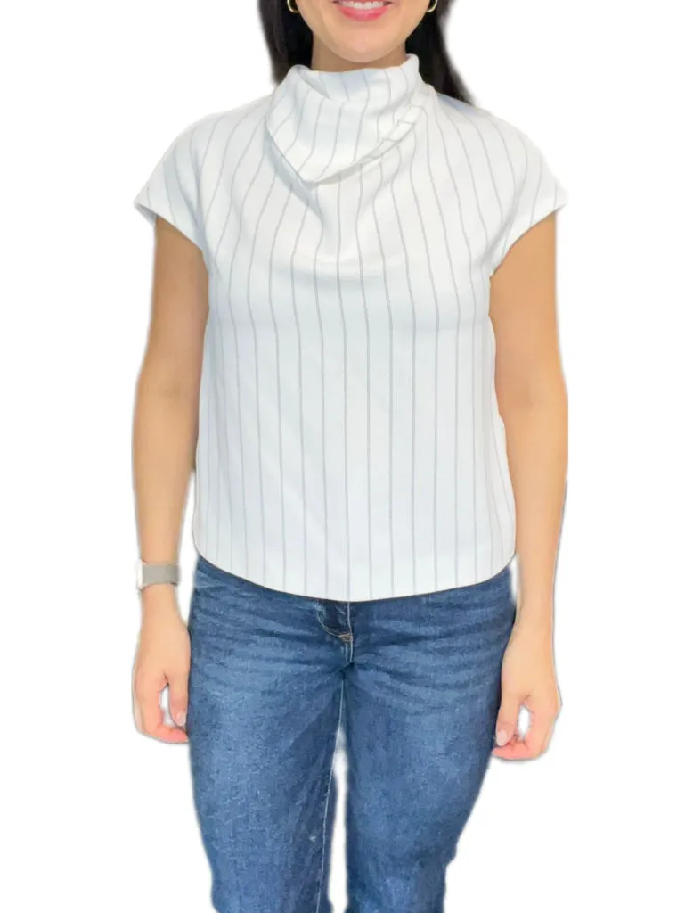 Dion Lee Handkerchief White & Black Striped Top - size 10