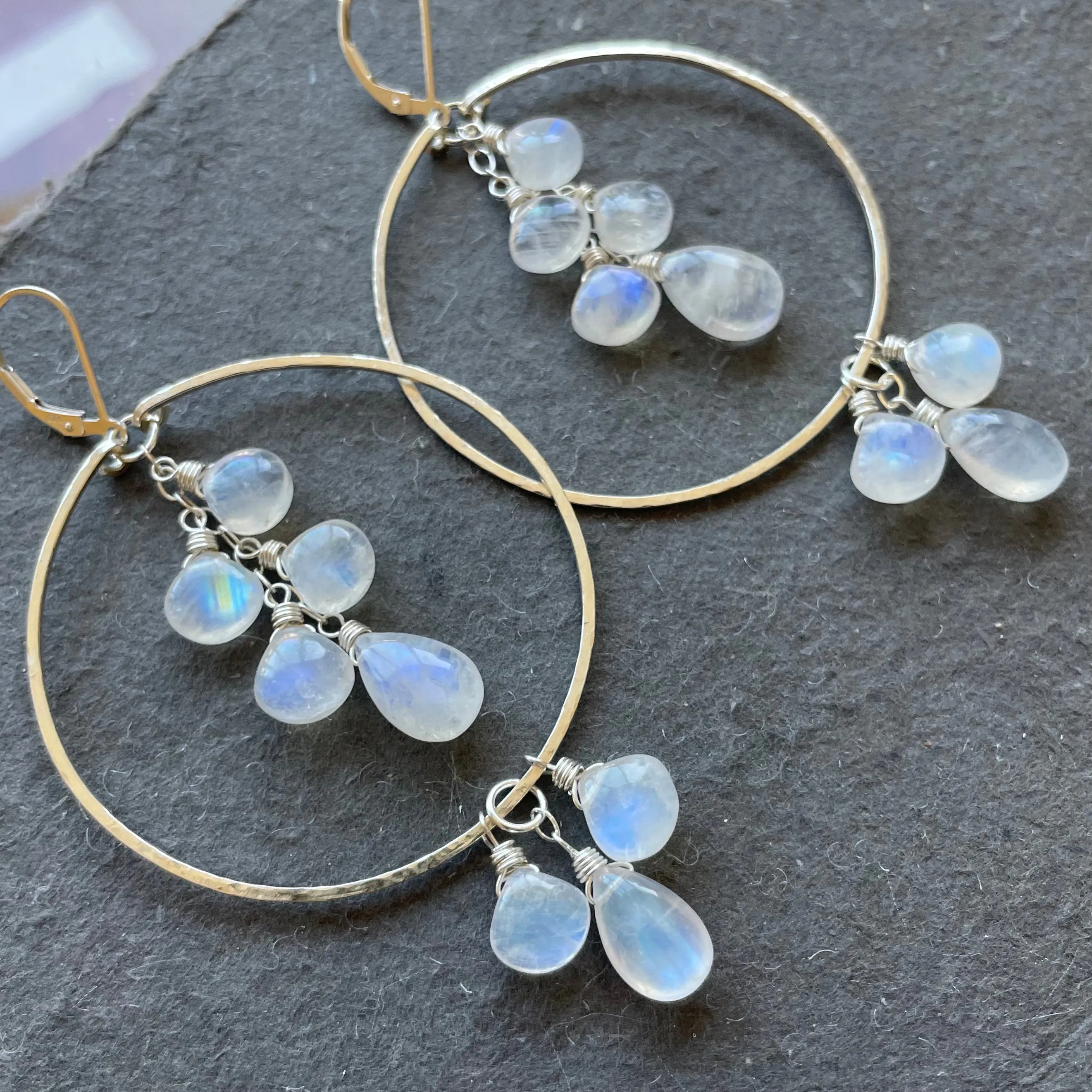 Double Decker Hoop Moonstone Combo