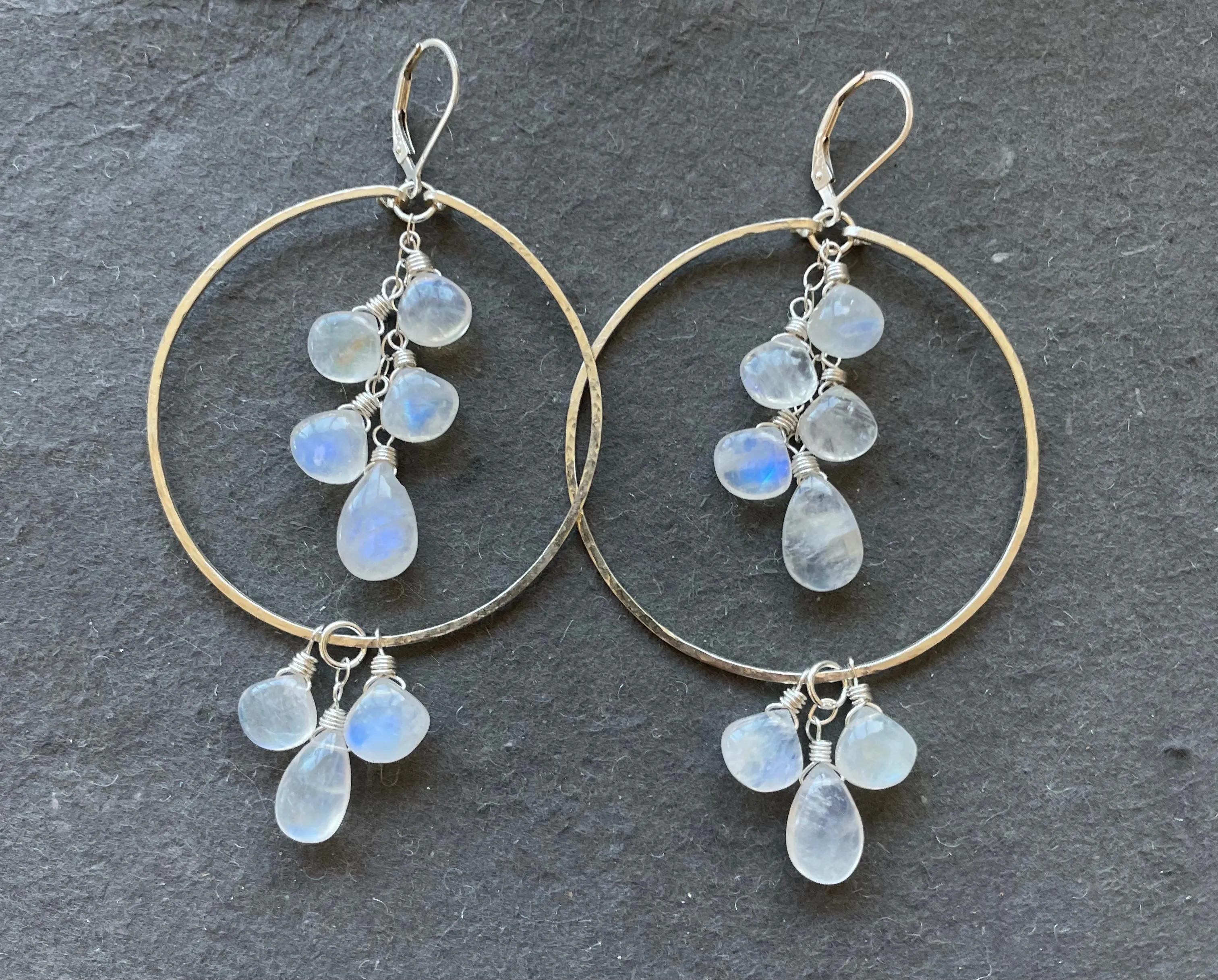 Double Decker Hoop Moonstone Combo