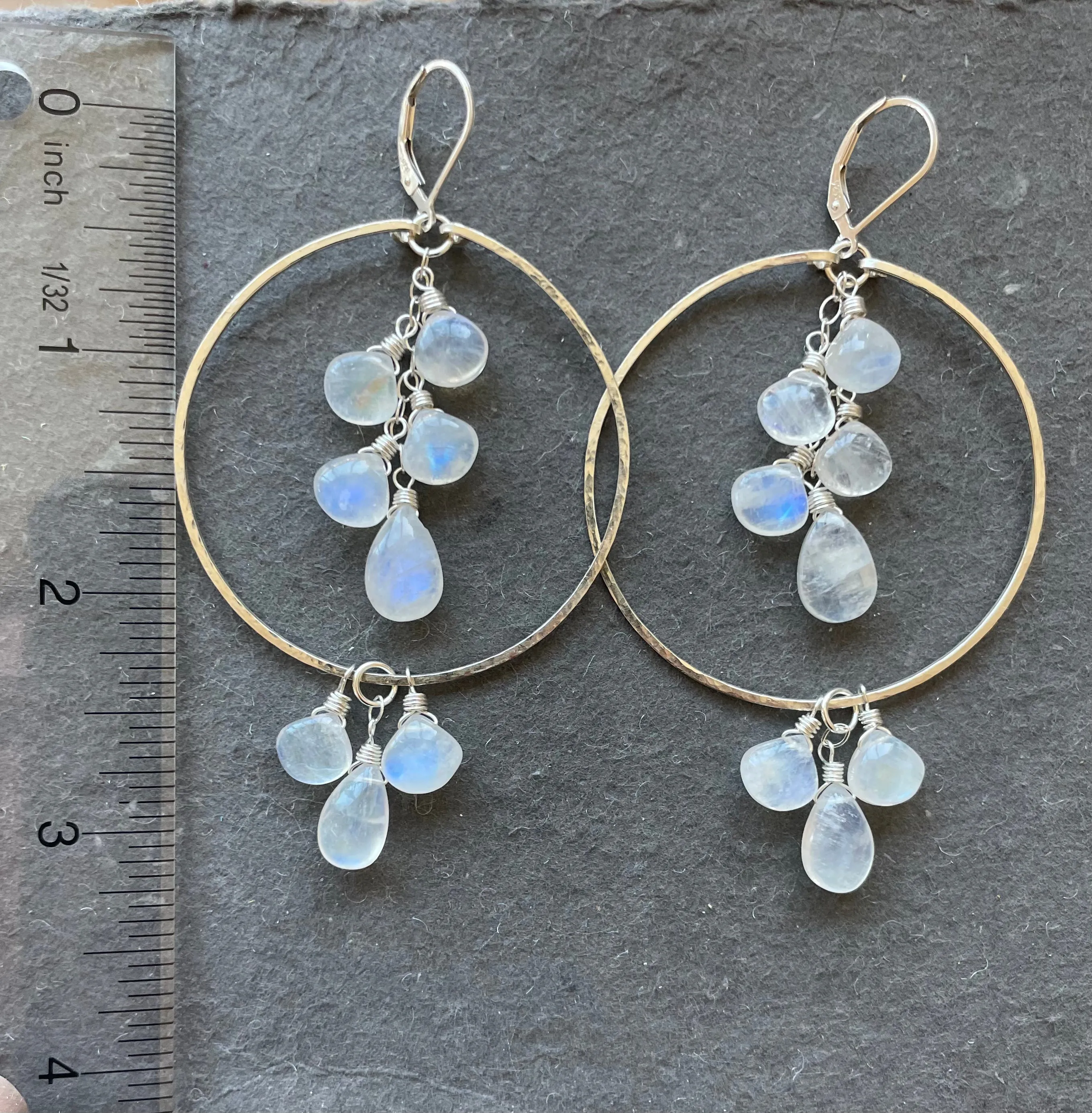 Double Decker Hoop Moonstone Combo