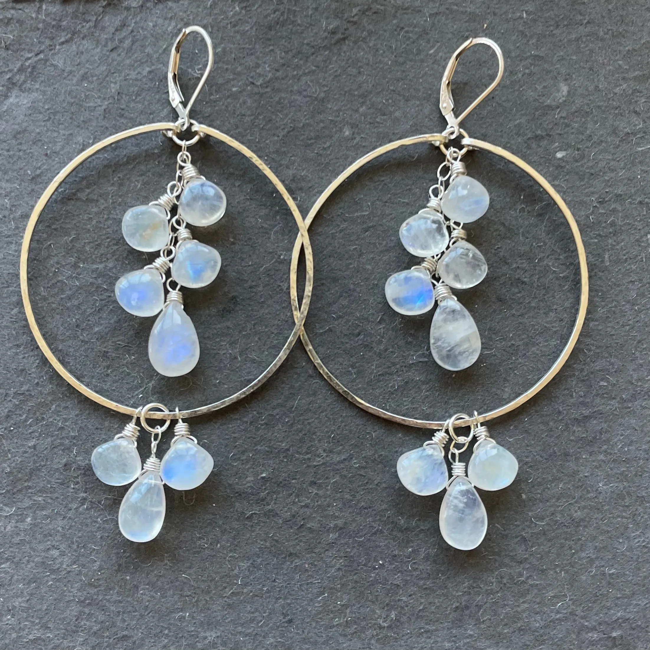 Double Decker Hoop Moonstone Combo