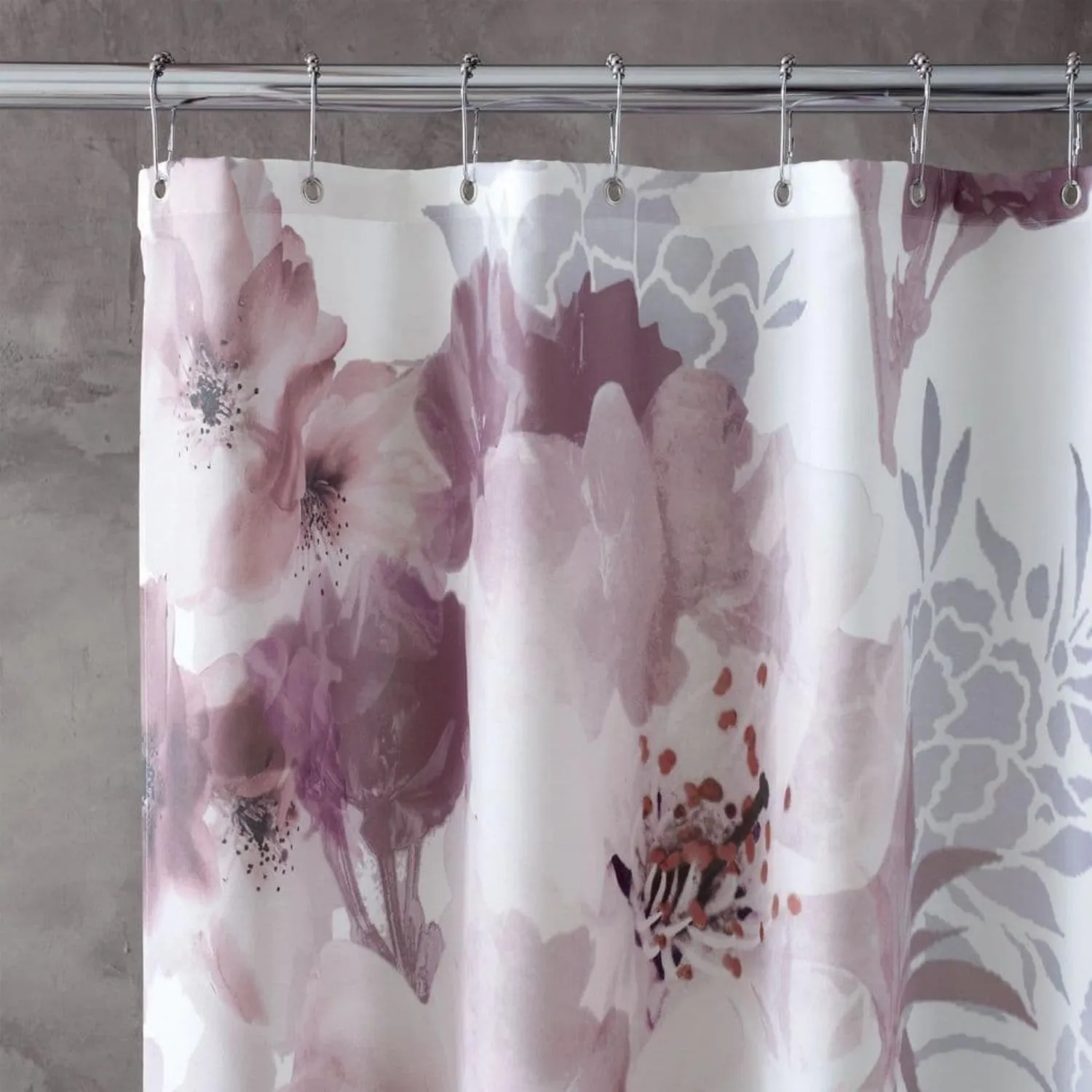 Dramatic Floral Shower Curtain - Blush Pink