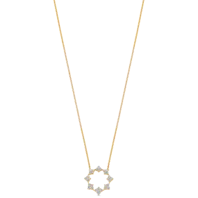 Dujour Gold Diamond Cluster Pendant Necklace