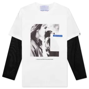 Eagle Mesh Sleeve Tee - White/Black