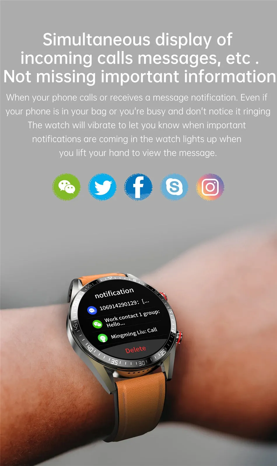 Fitness Heart Rate Tracker Bluetooth Call Music Business Smartwatch